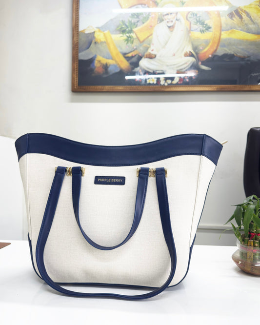 Azure Signature Handbag "The Alchemy of Proportions" by Purplebrry Bags