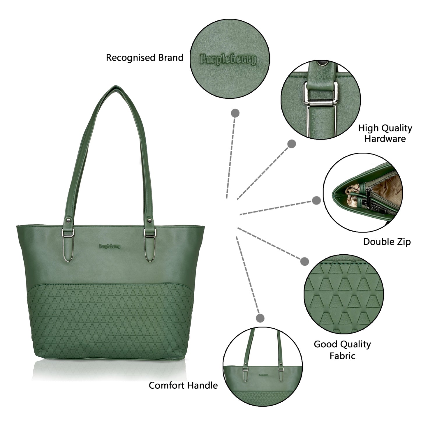 Doris Textured Bag - Dark Green