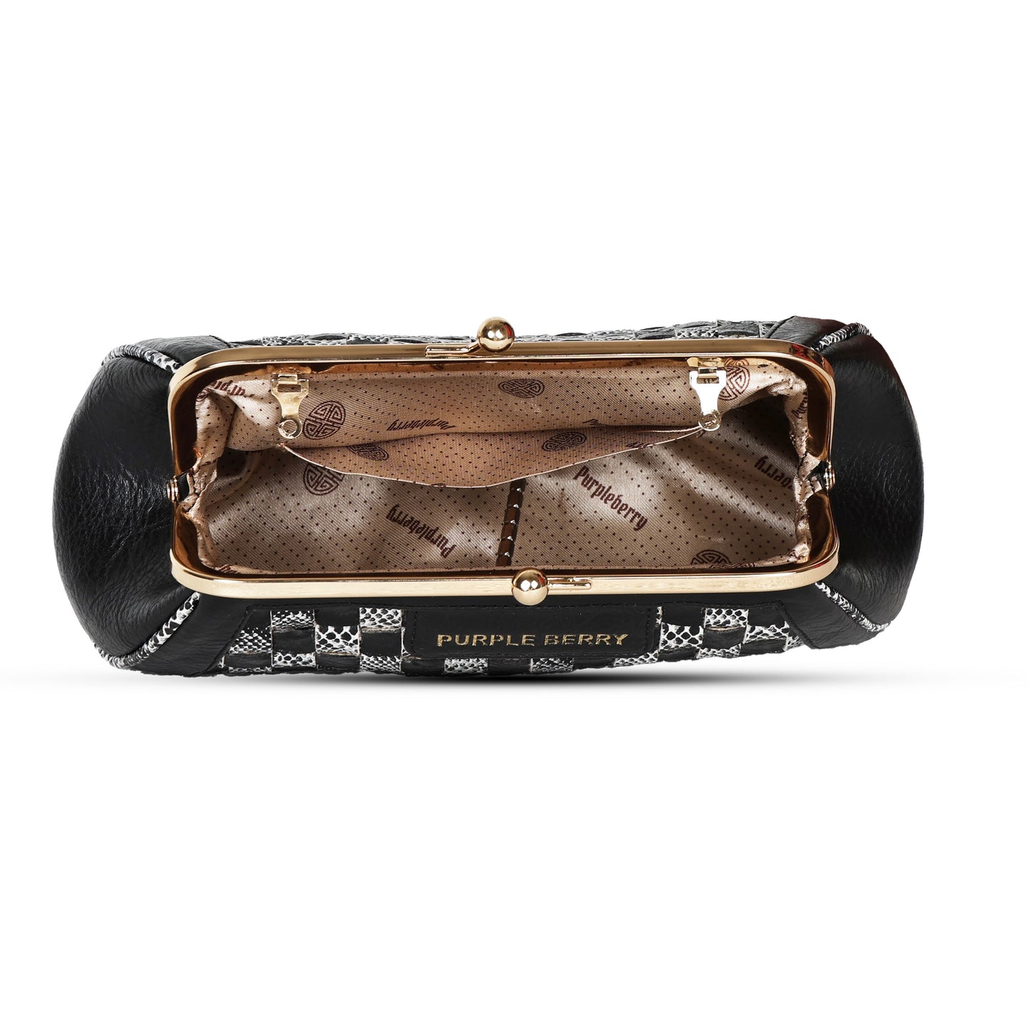 Grid Pattern Clutch - Black