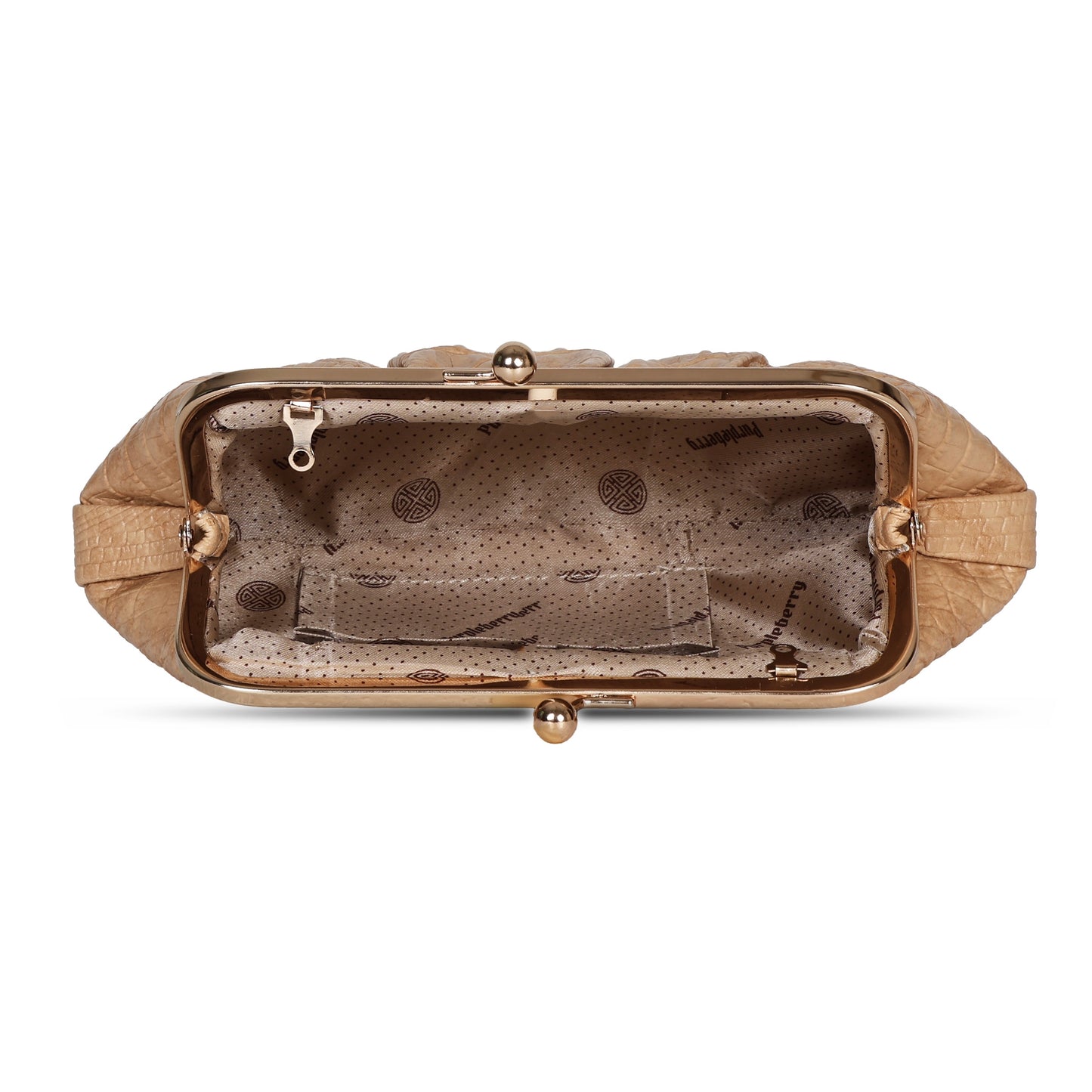 Maya Vintage Kiss Lock clutch - Mocha Mousse