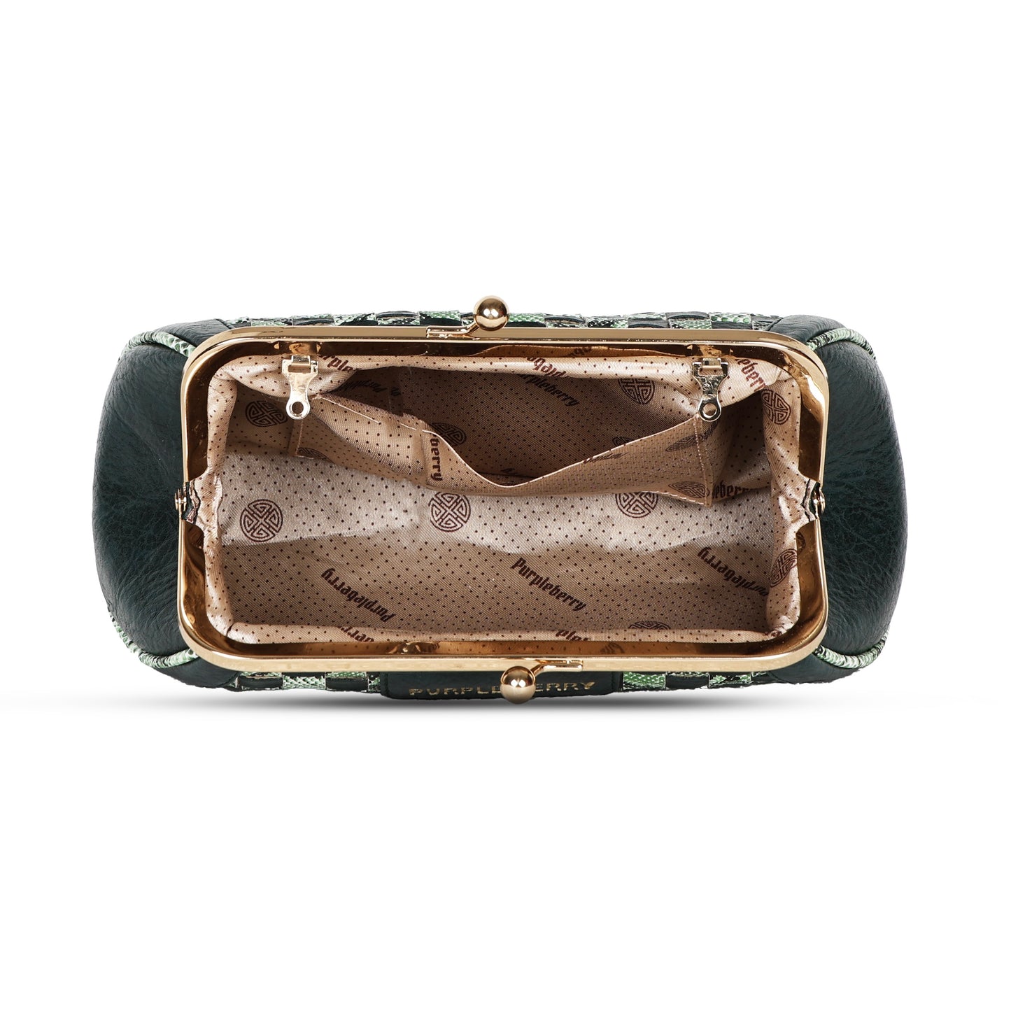Grid Pattern Clutch - Green