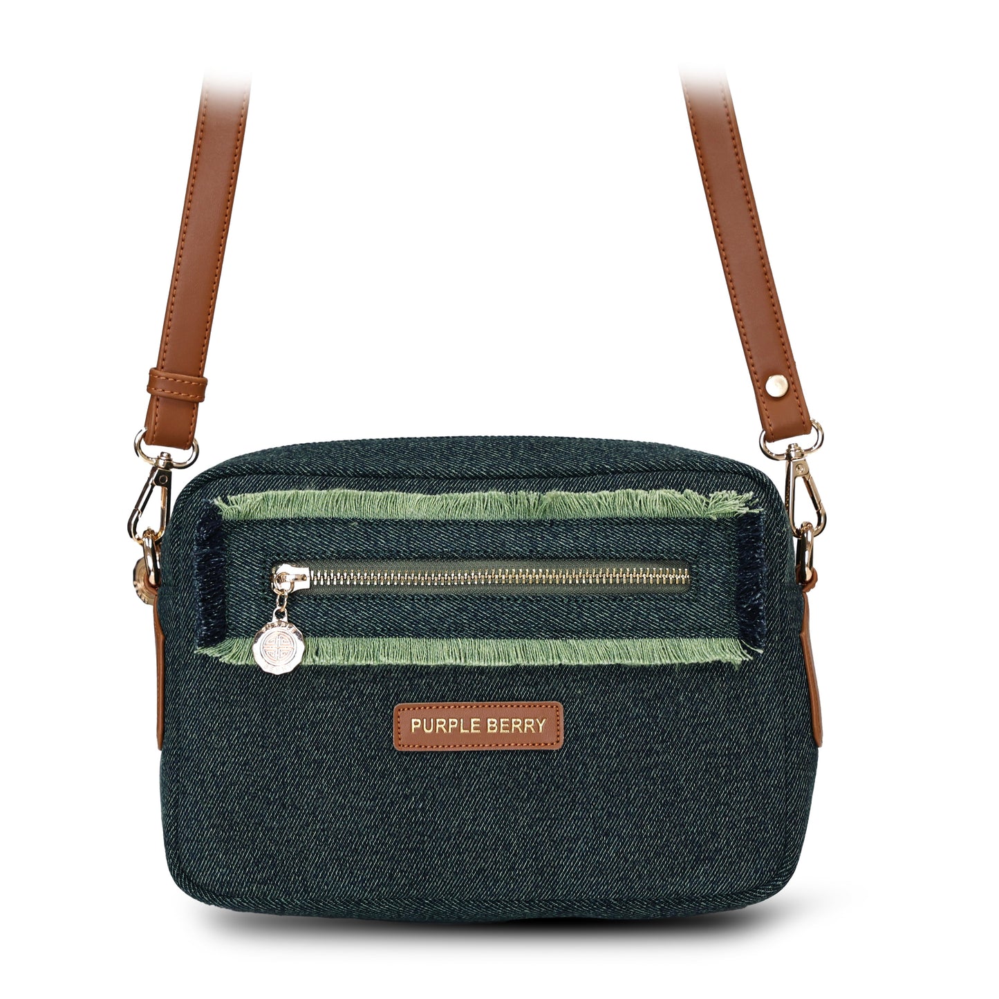 Elara Denim Luxe Sling Bag.