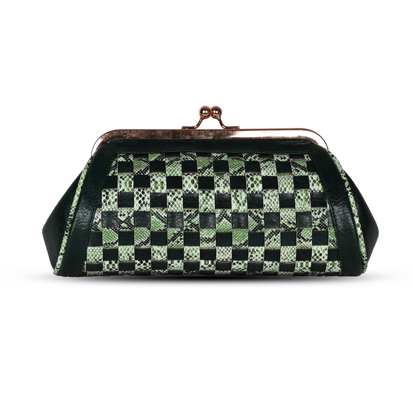 Grid Pattern Clutch - Green