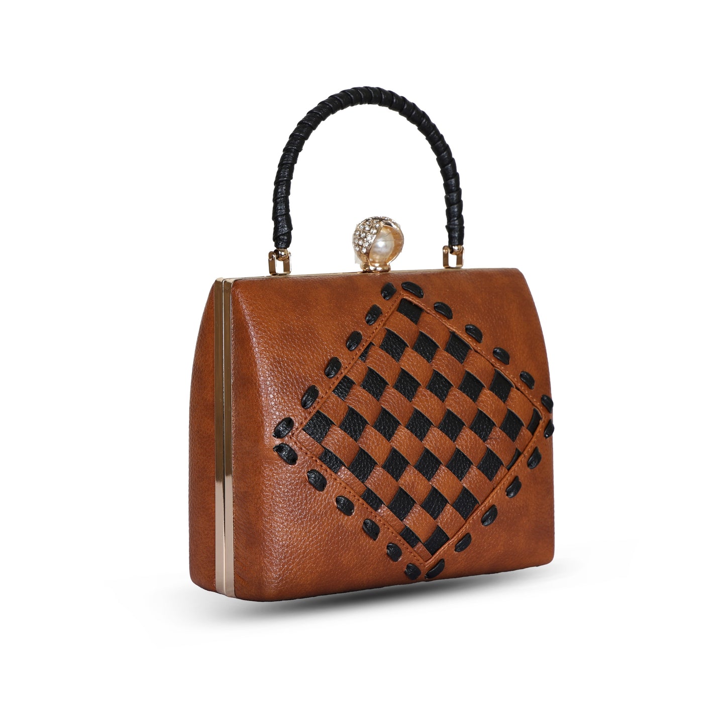 Zahra Braided Clutch - Tan
