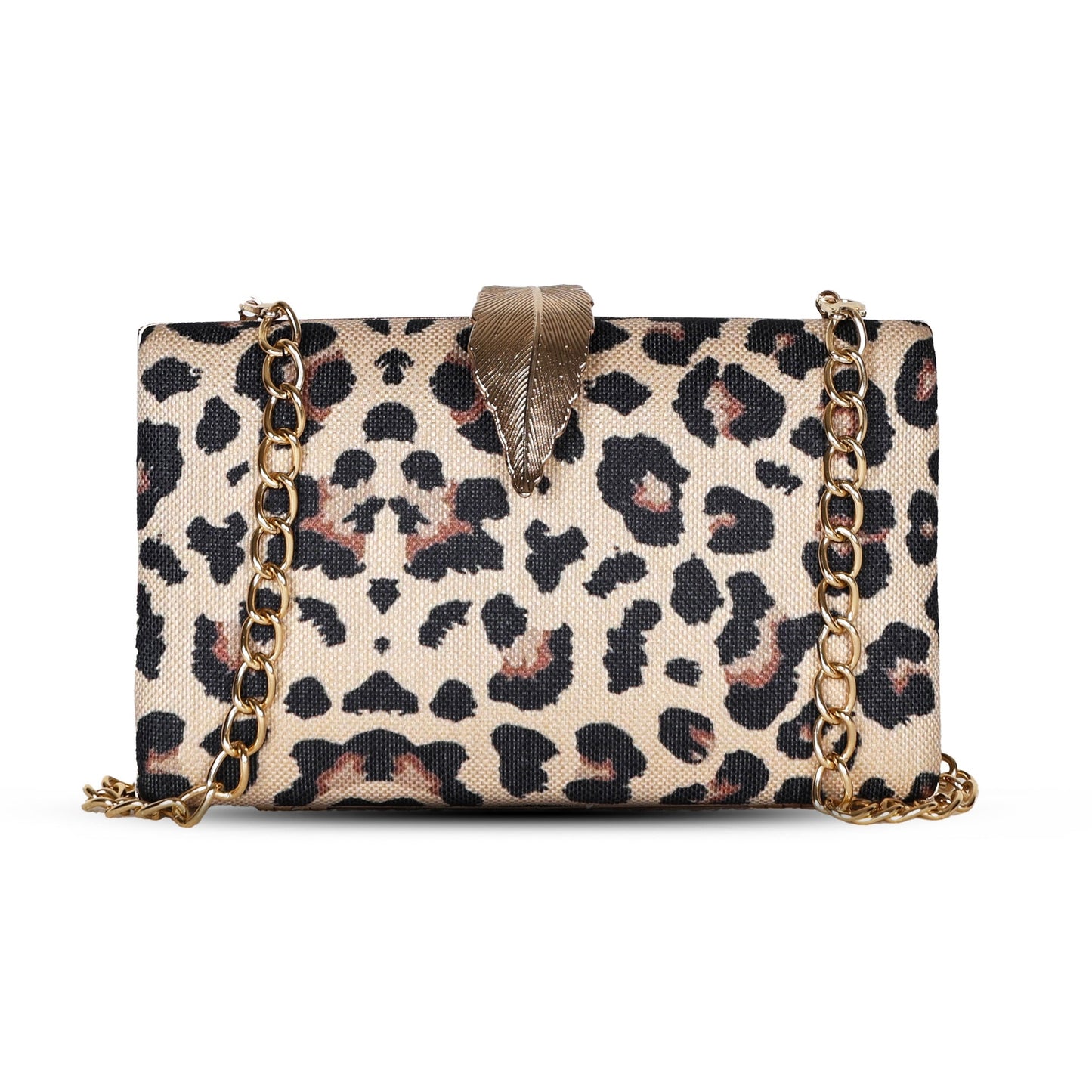 Gigi Leopard Canvas Clutch