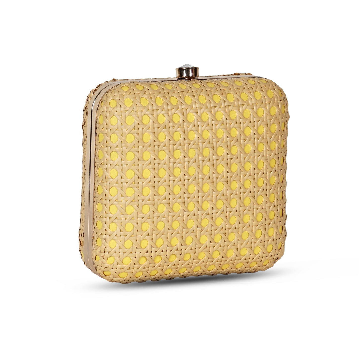 Handcrafted Royal Fine Bamboo Sling Bag - Yellow