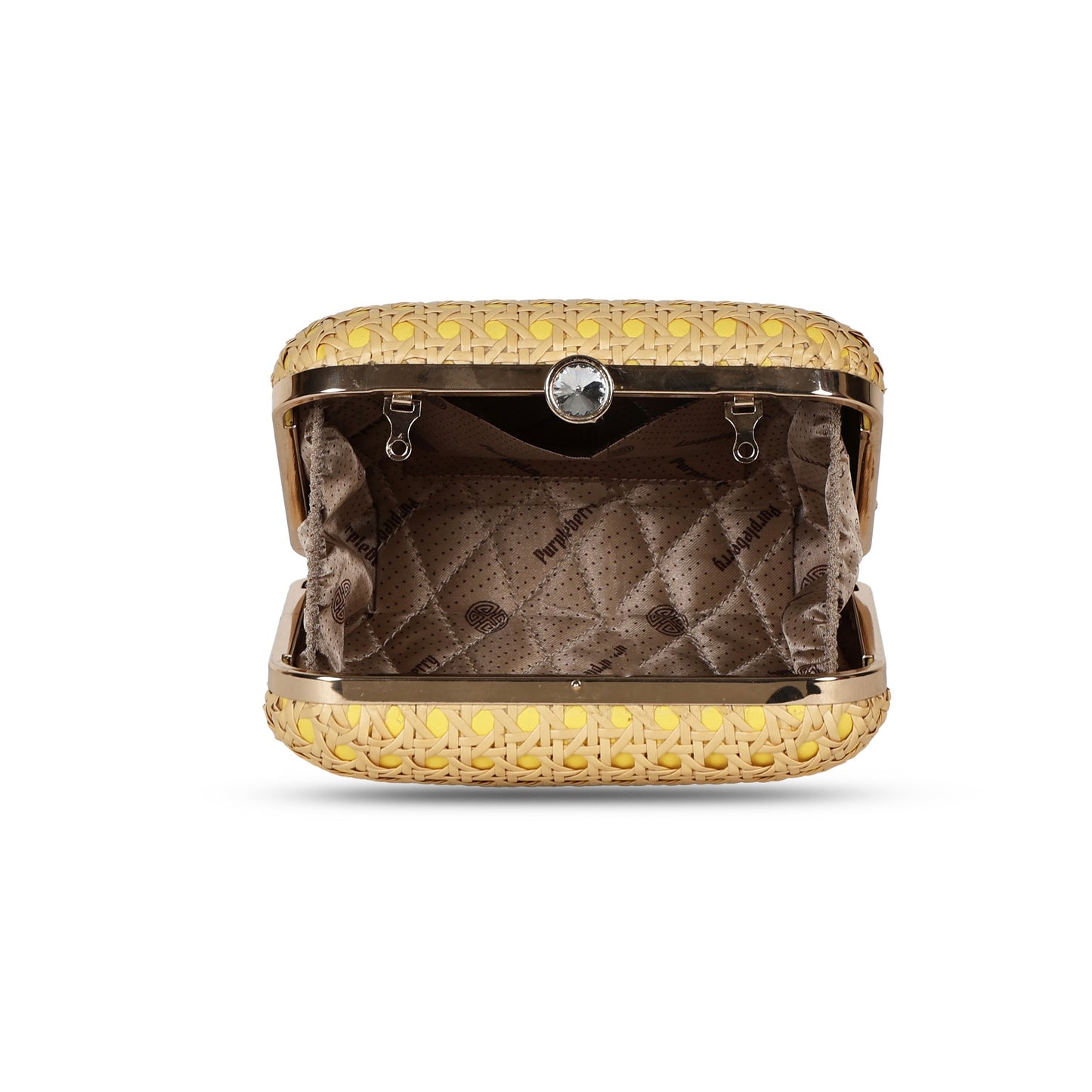 Handcrafted Royal Fine Bamboo Sling Bag - Yellow