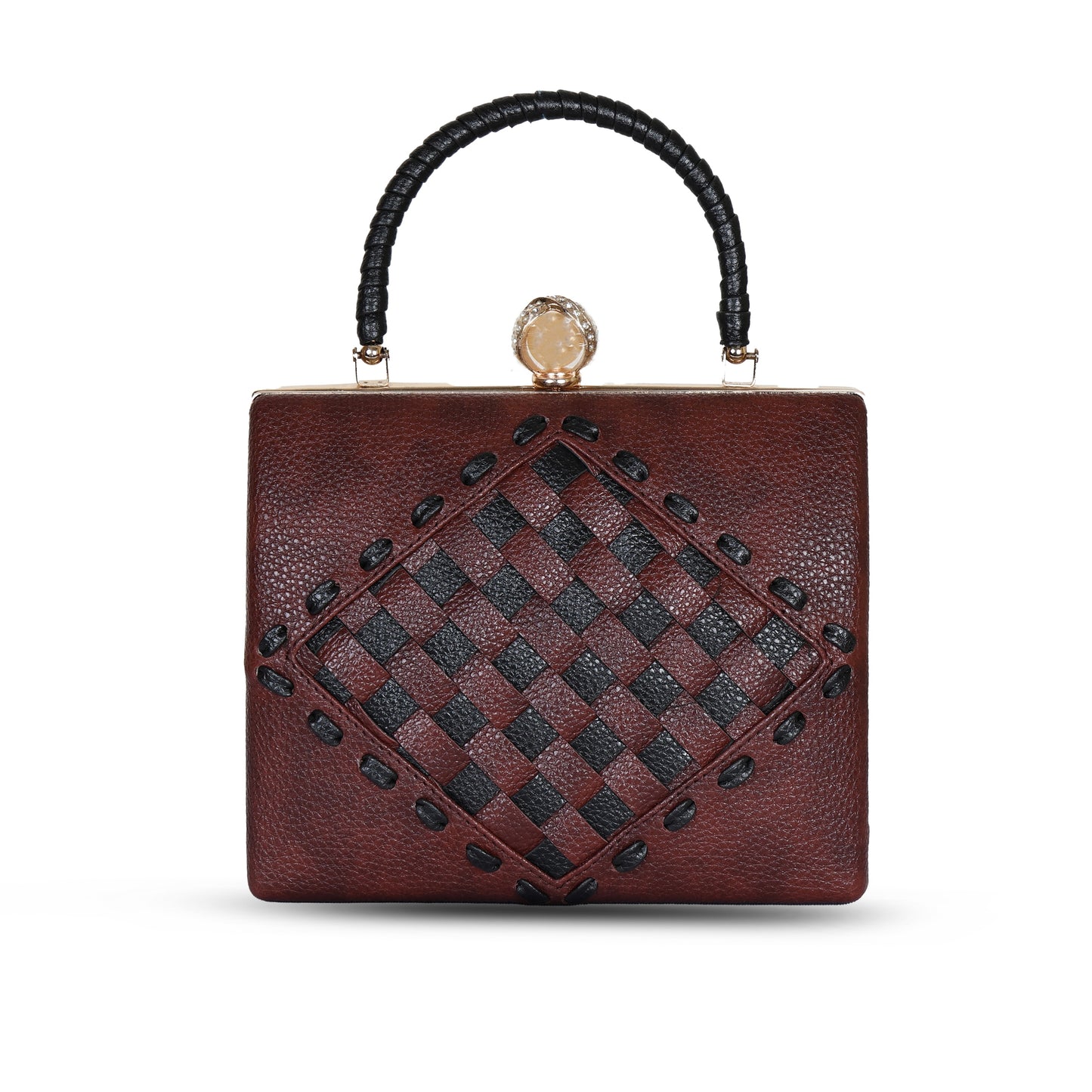 Zahra Braided Clutch - Chocolate