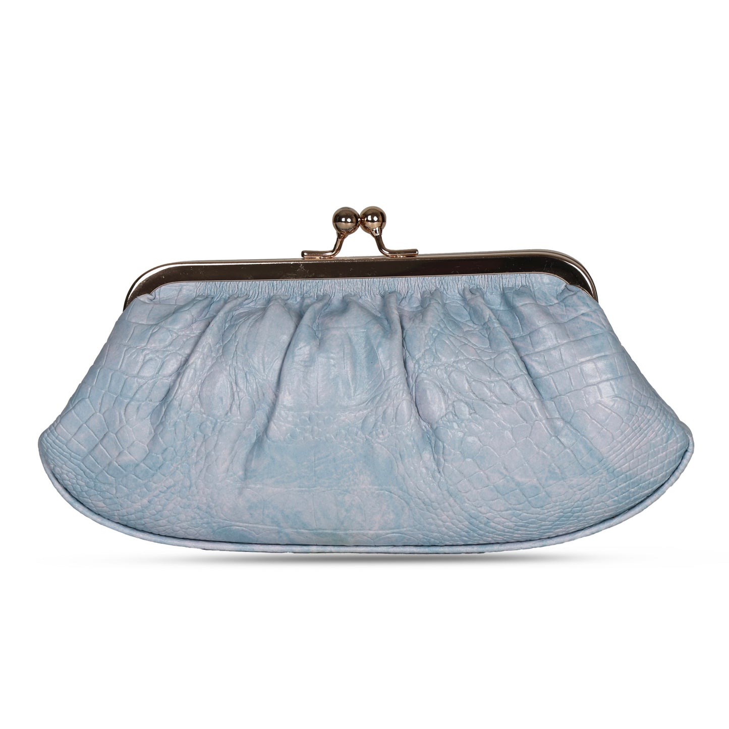 Maya Vintage Kiss Lock clutch - Sky blue