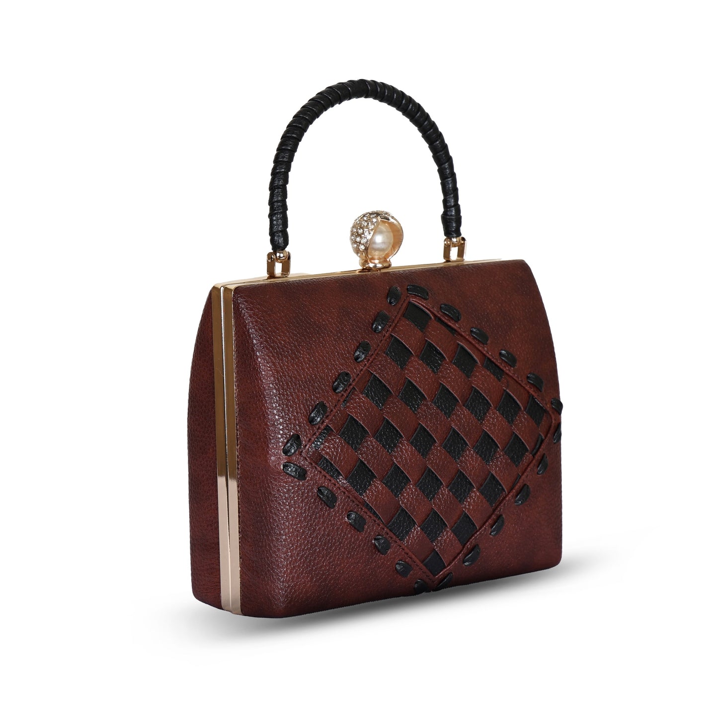 Zahra Braided Clutch - Chocolate