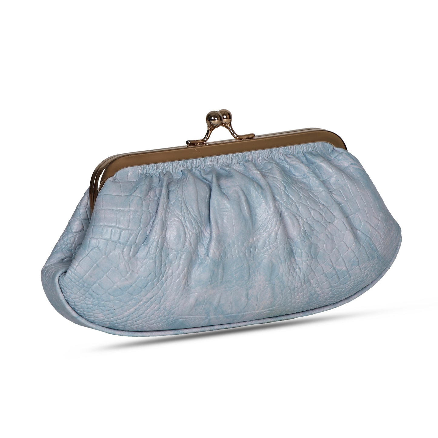 Maya Vintage Kiss Lock clutch - Sky blue