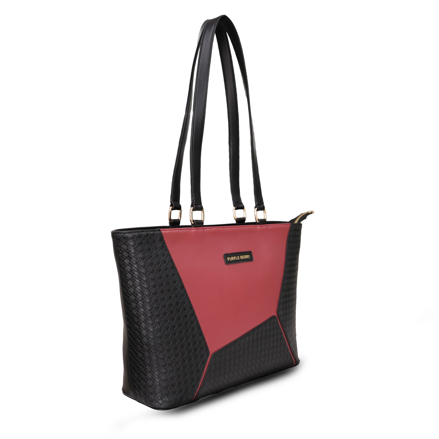 Tahira premium textured handbag - Black