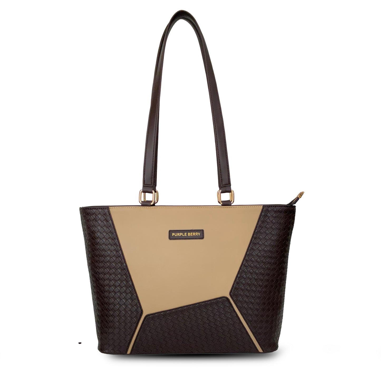 Tahira premium textured handbag - Chocolate