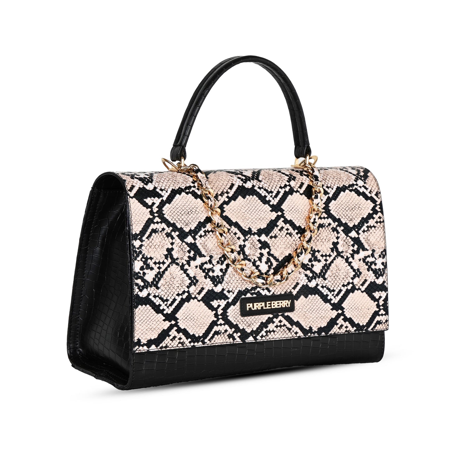 Medusa Luxury Snake & croco Satchel - Cream