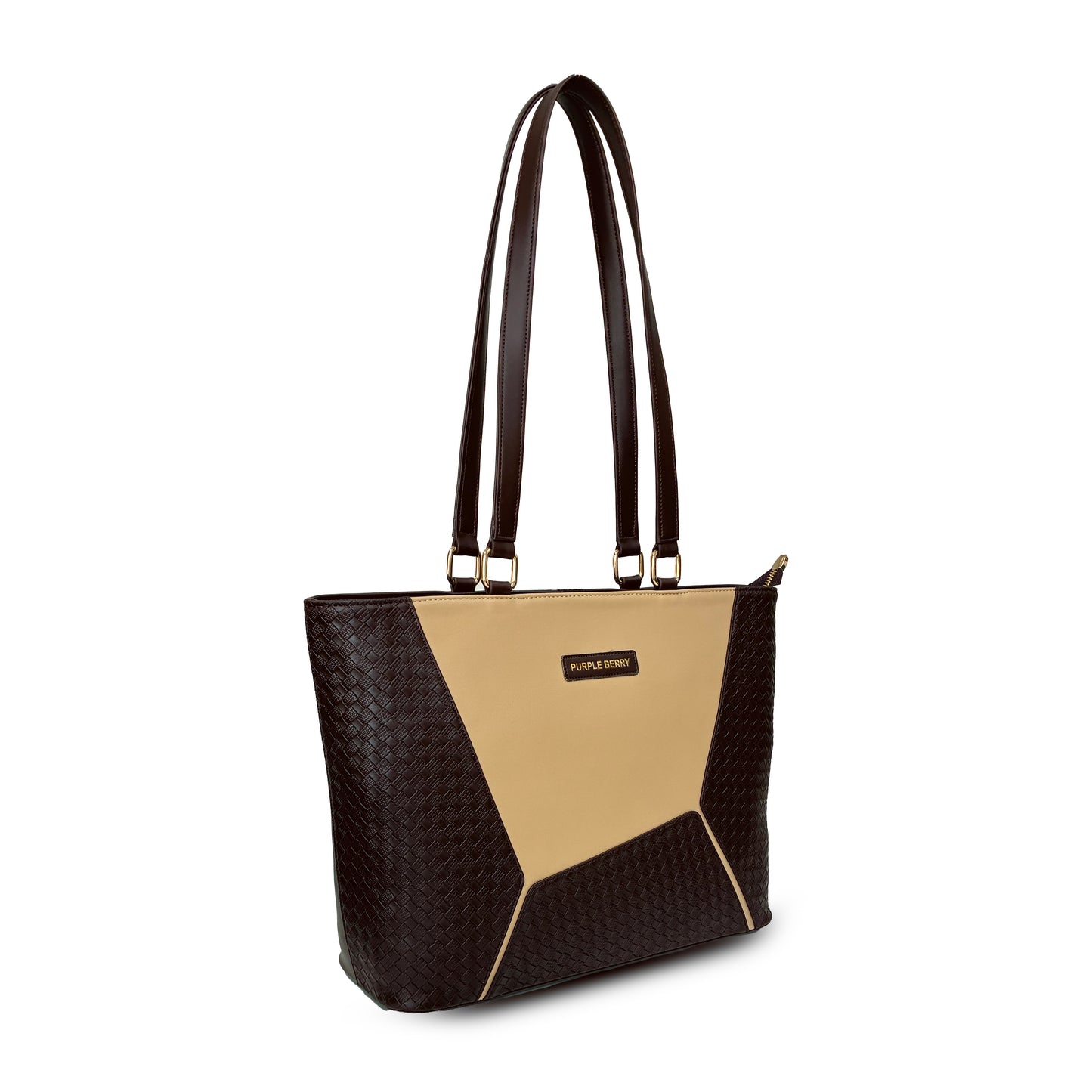Tahira premium textured handbag - Chocolate