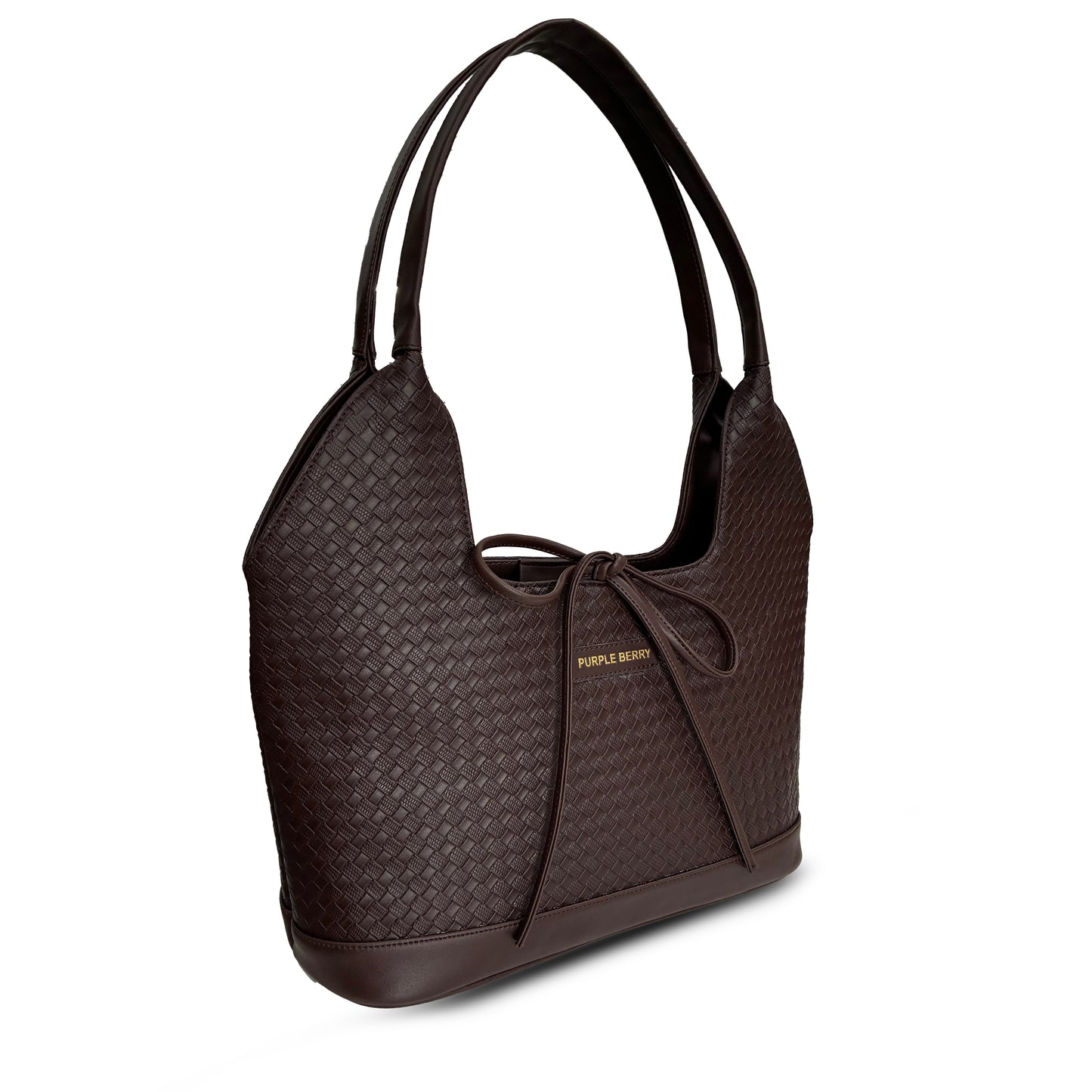 Queen textured handbag - chocolate