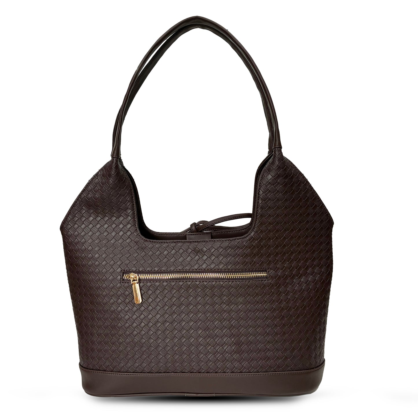 Queen textured handbag - chocolate