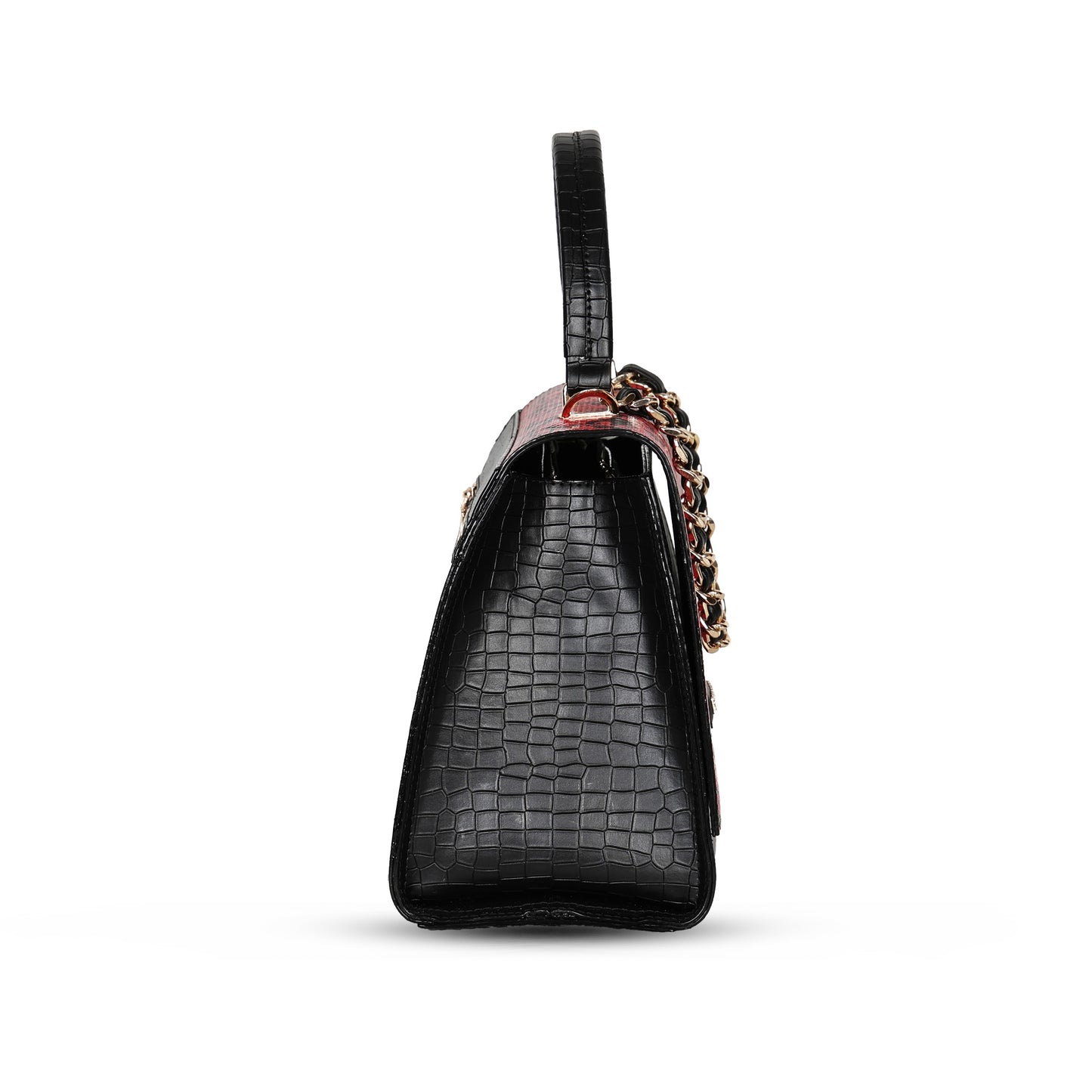 Medusa Luxury Snake & croco Satchel - Red