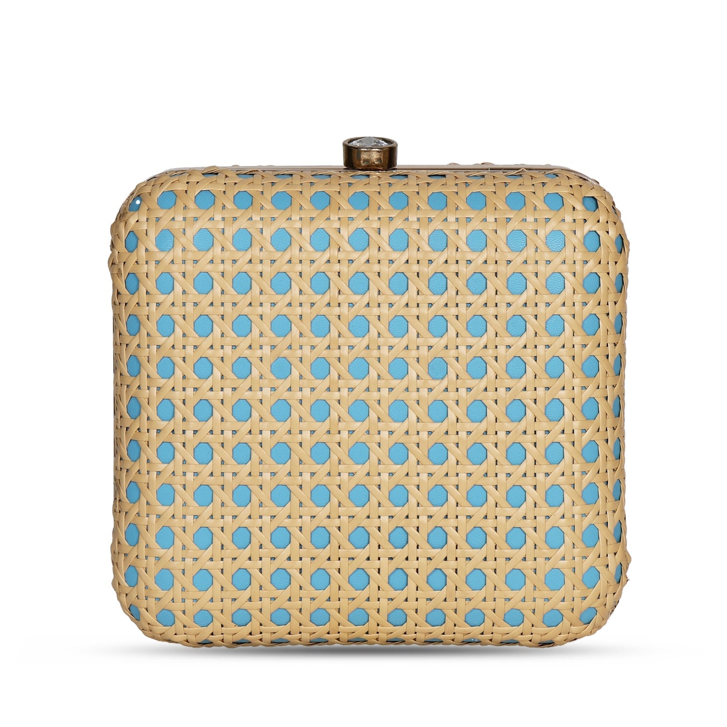 Handcrafted Royal Fine Bamboo Sling Bag - Sky Blue