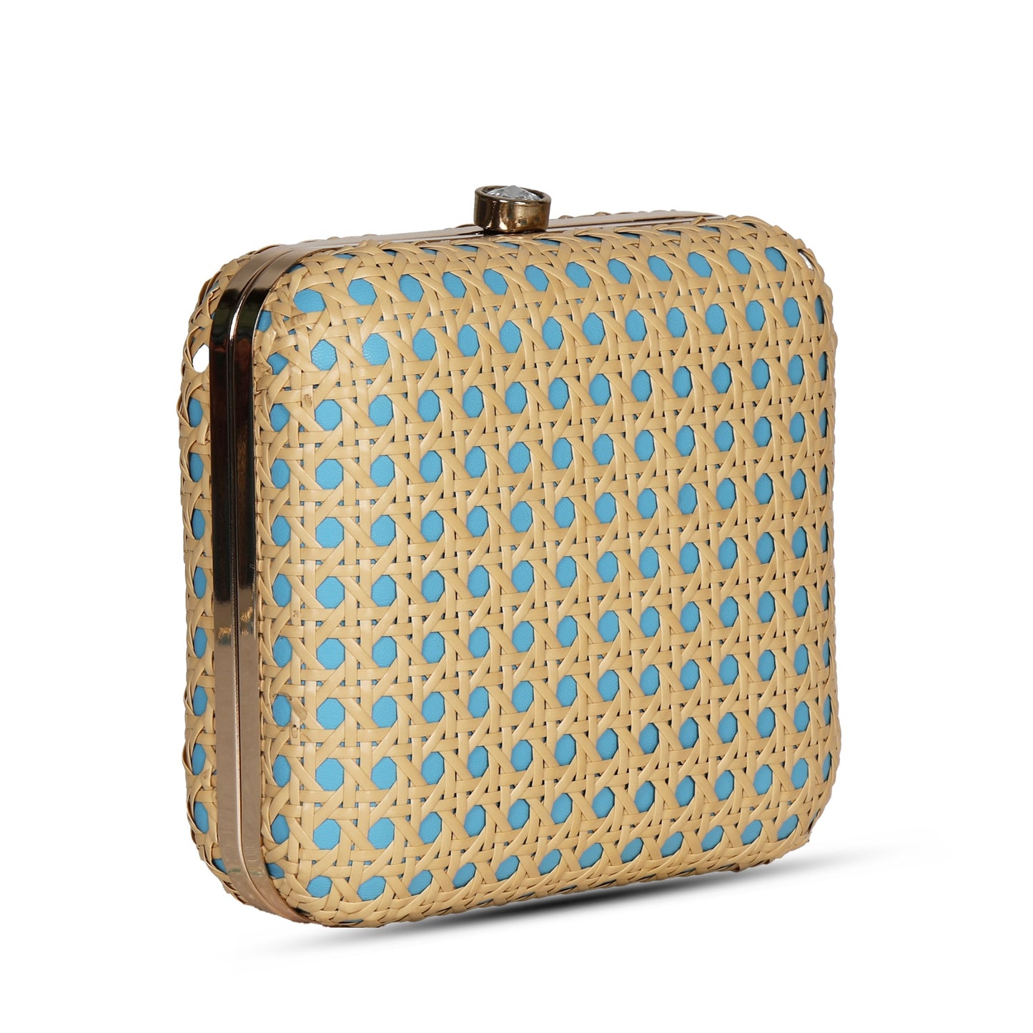 Handcrafted Royal Fine Bamboo Sling Bag - Sky Blue