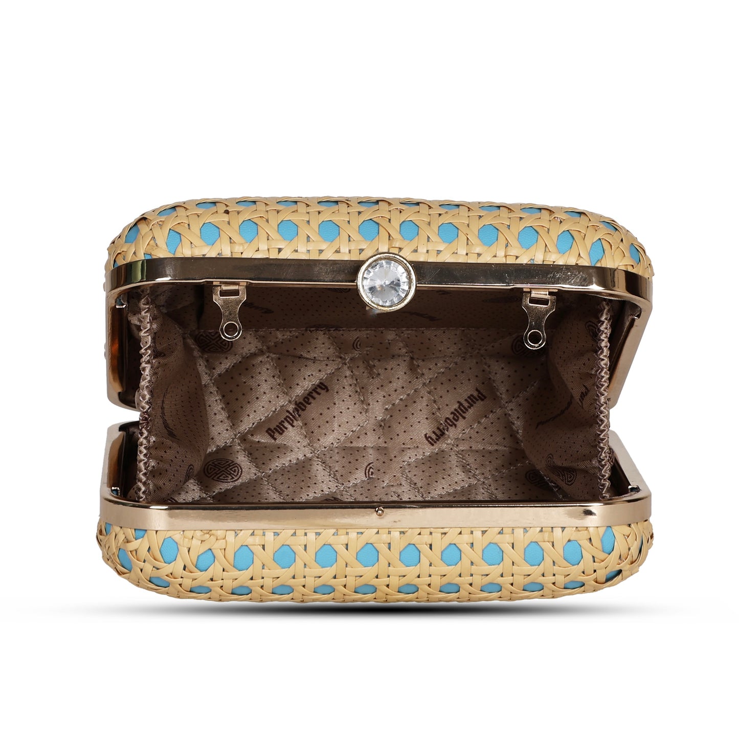 Handcrafted Royal Fine Bamboo Sling Bag - Sky Blue