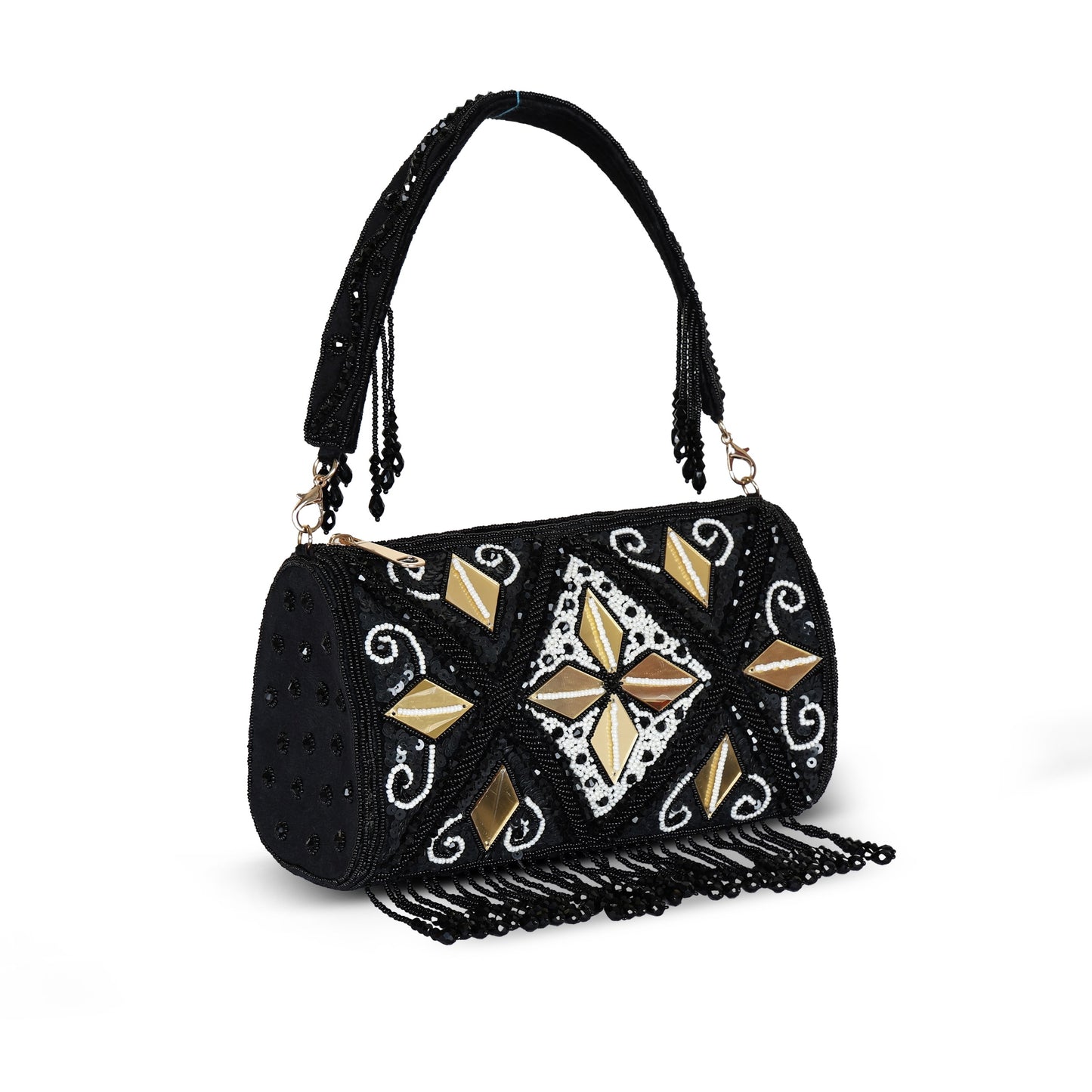 Nermin Embroidered Clutch Bag - Black