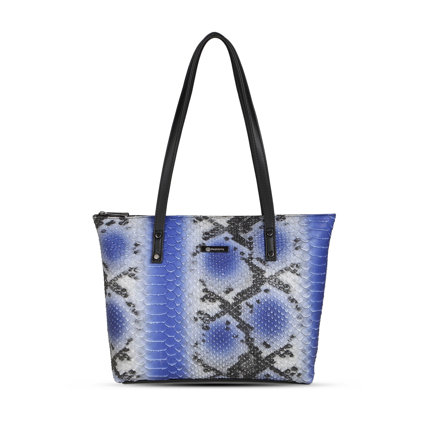 Raffia Snake printed Ocean Blue Luxury Handbag