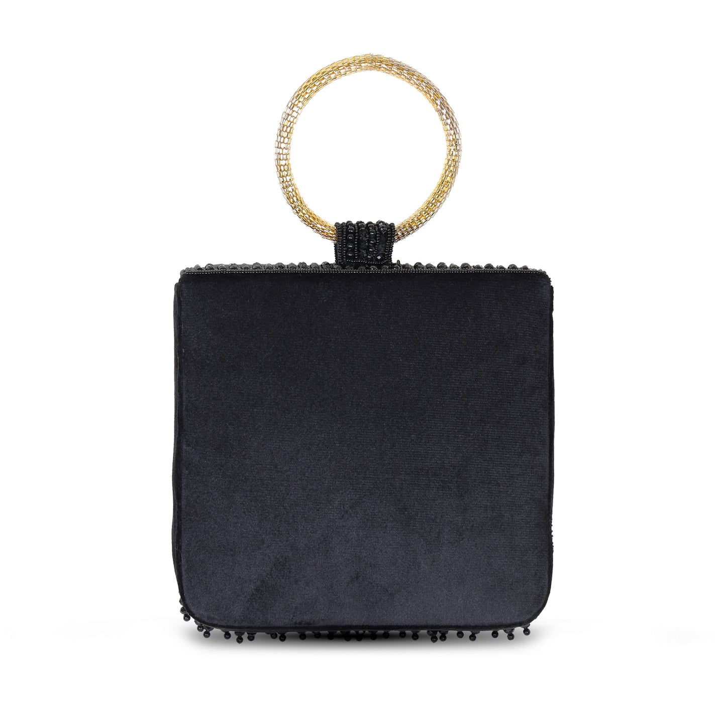 Novia Embroidered Clutch - Black
