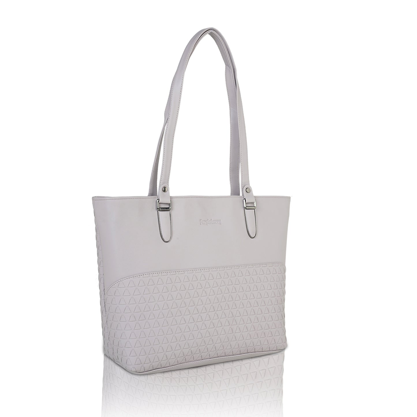 Doris Textured Handbag - Light Grey