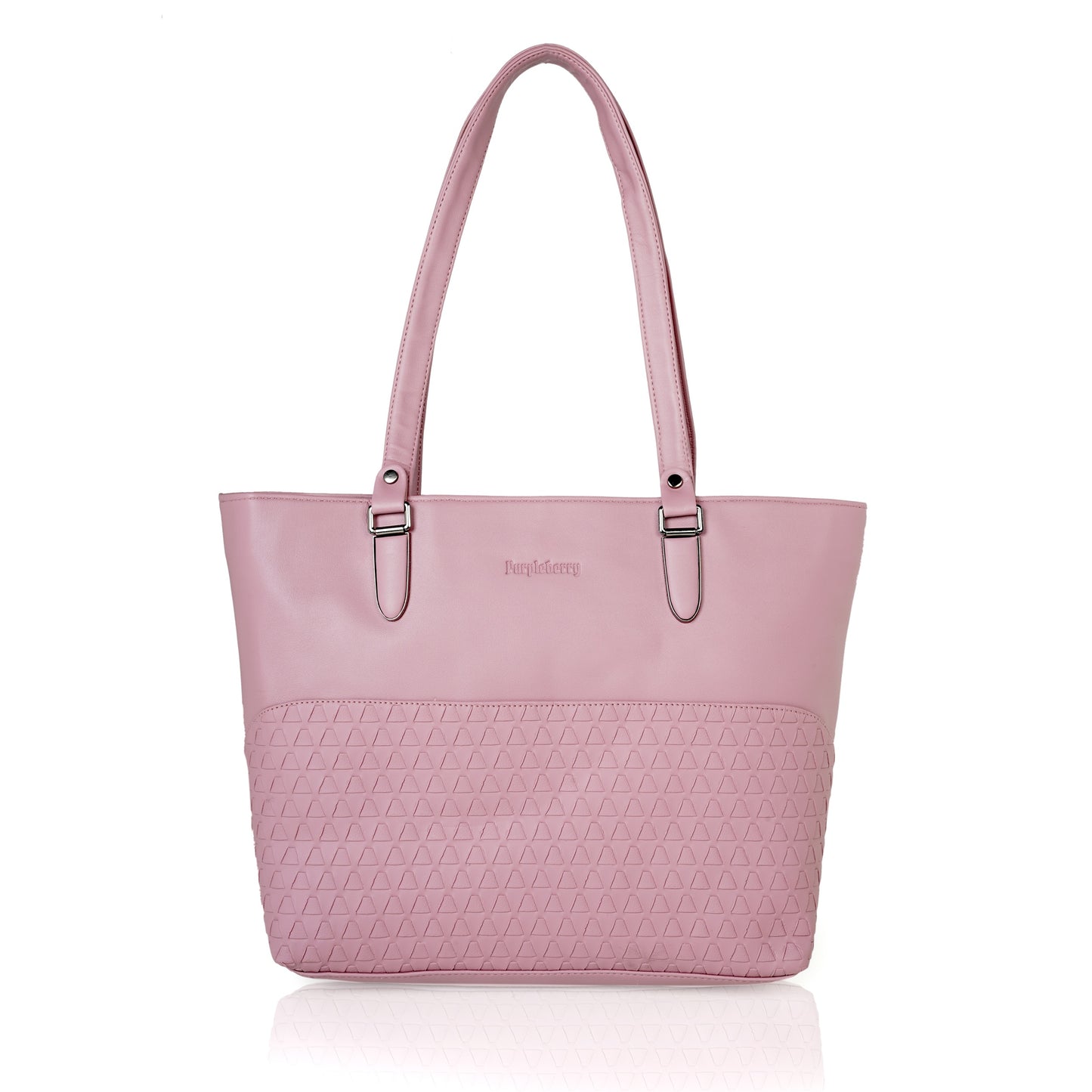 Doris Textured Handbag - Light Pink