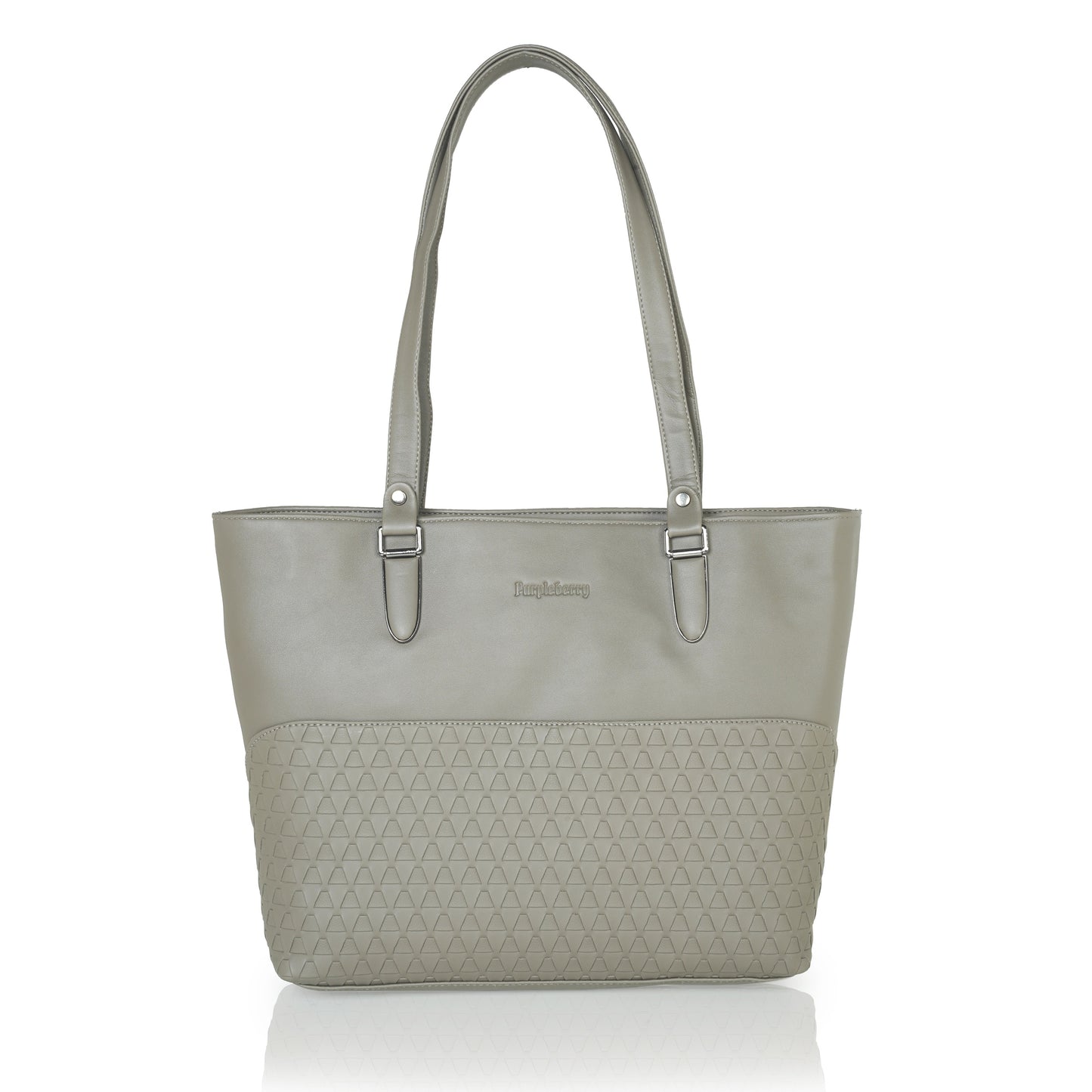 Doris Textured Handbag - Mashroom Grey