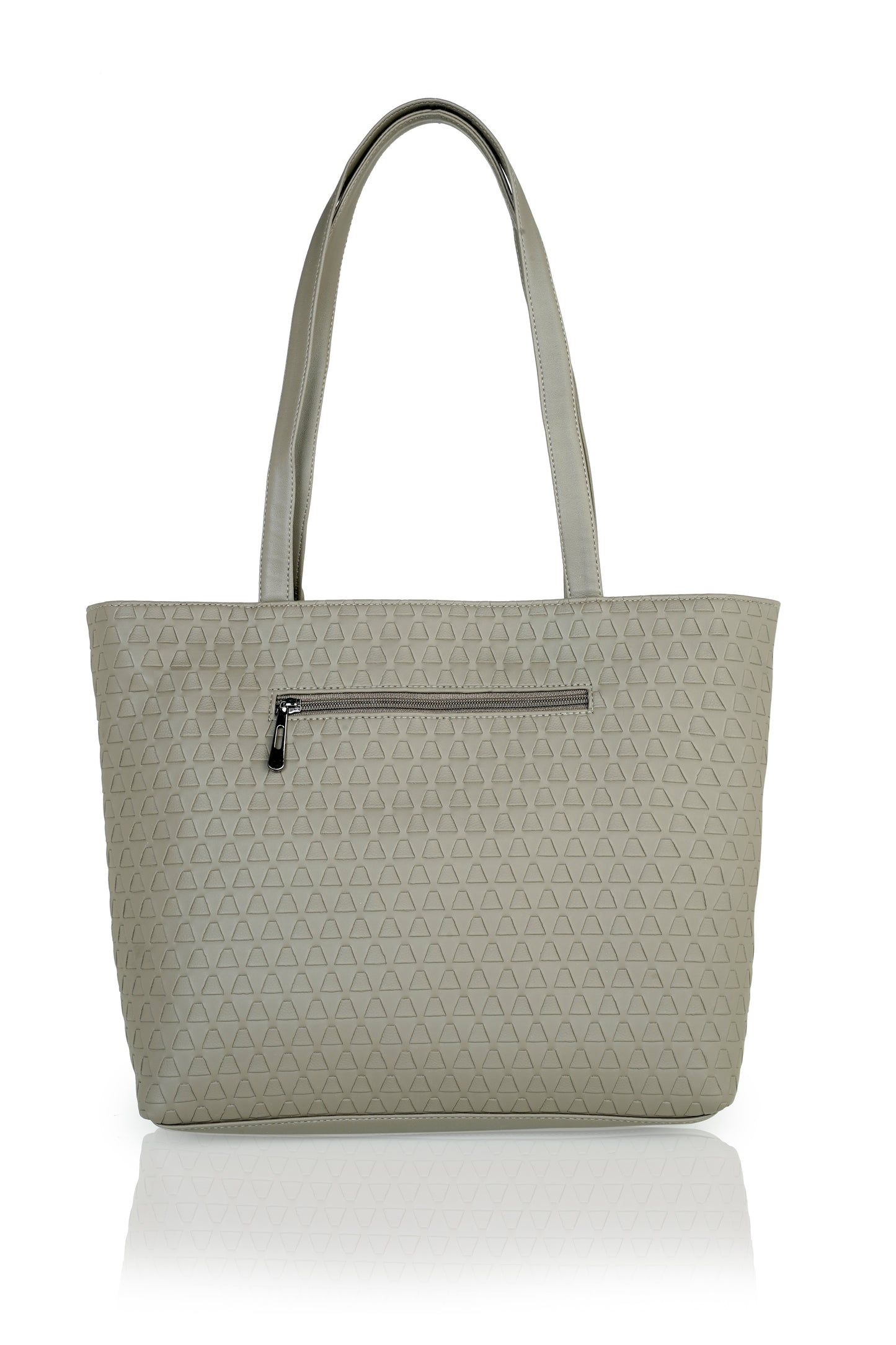 Doris Textured Handbag - Mashroom Grey