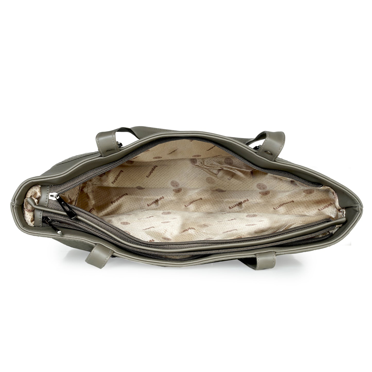 Doris Textured Handbag - Mashroom Grey