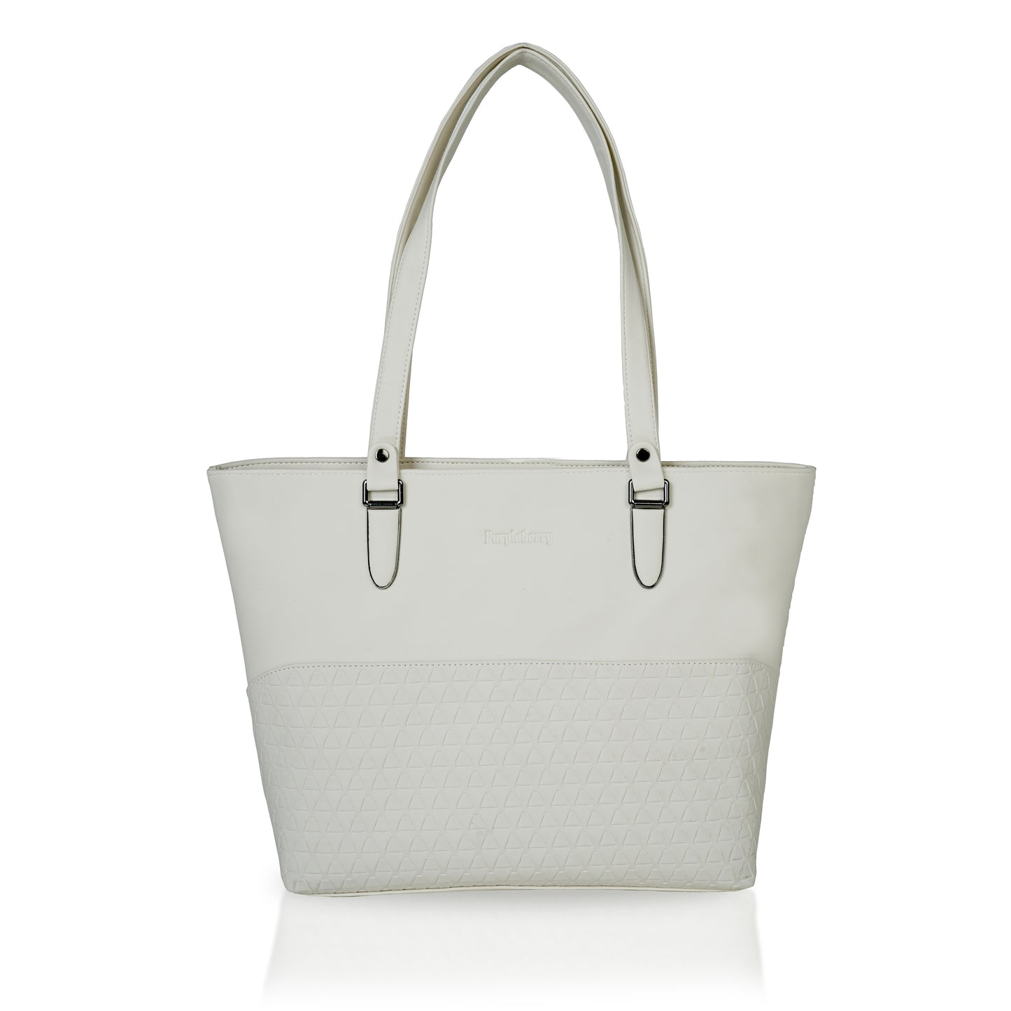 Doris Textured Handbag - White Pearl