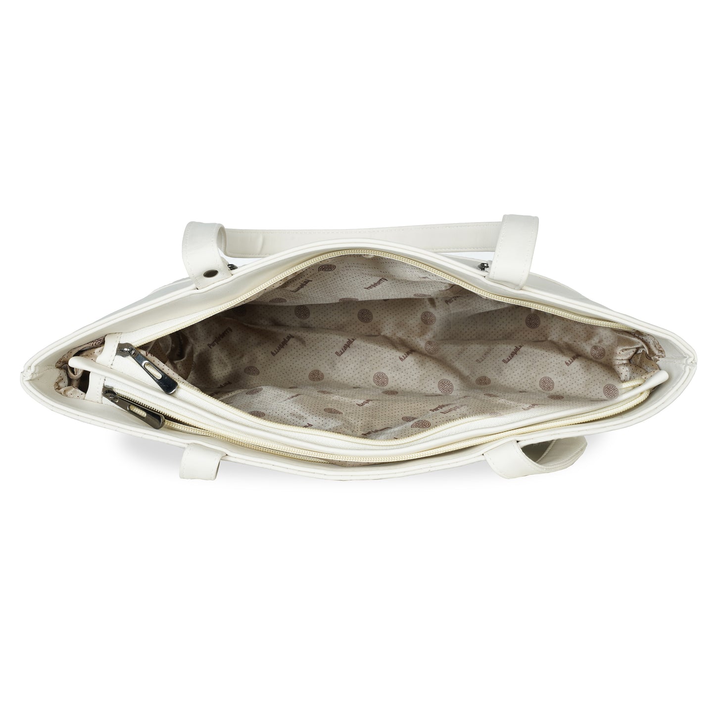 Doris Textured Handbag - White Pearl