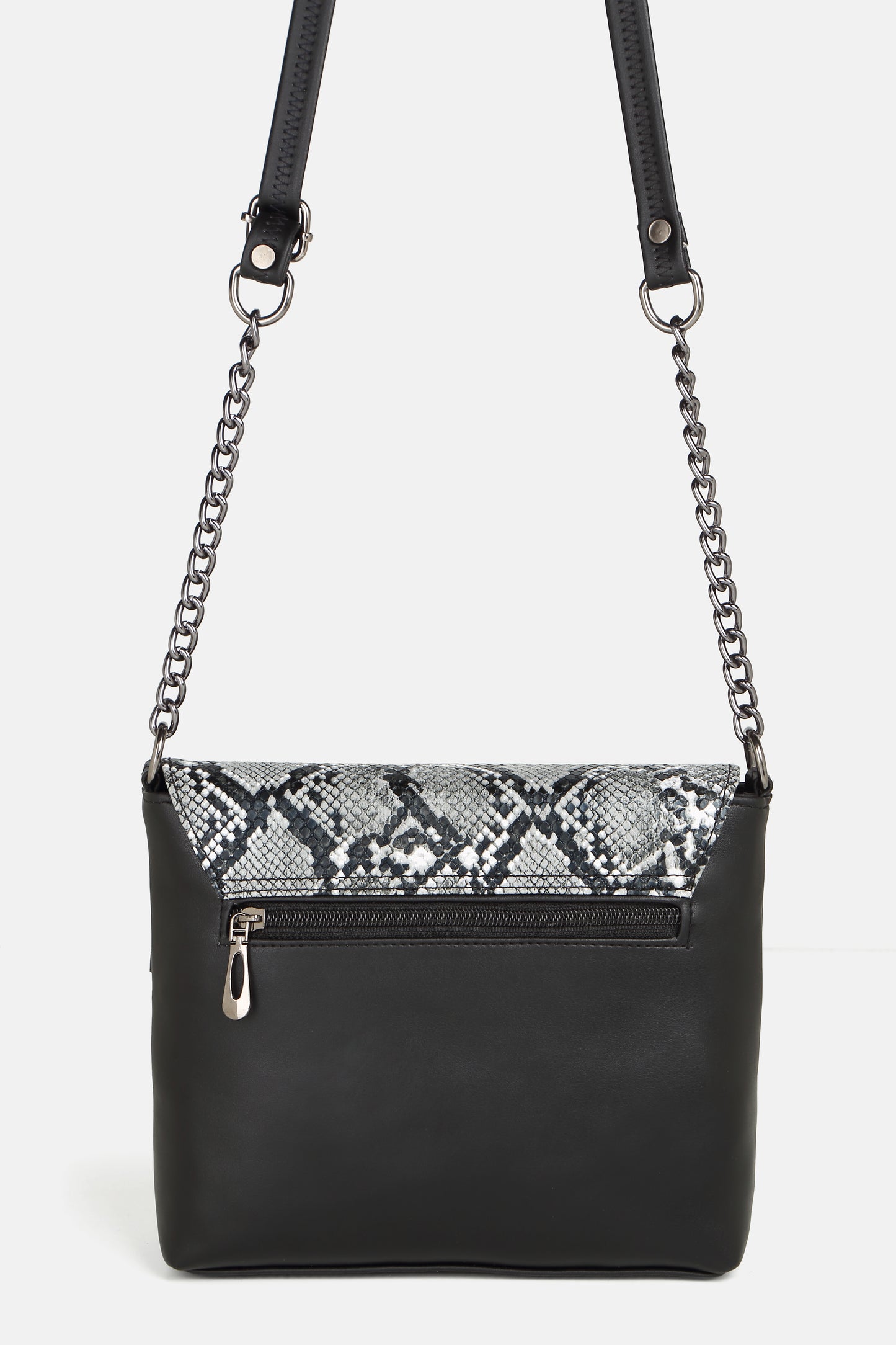 Kassia Sling Bag Carbon Black Snake Printed