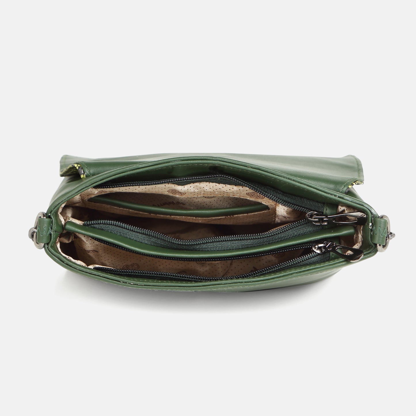 Kassia Sling Bag Forest Green Snake Printed