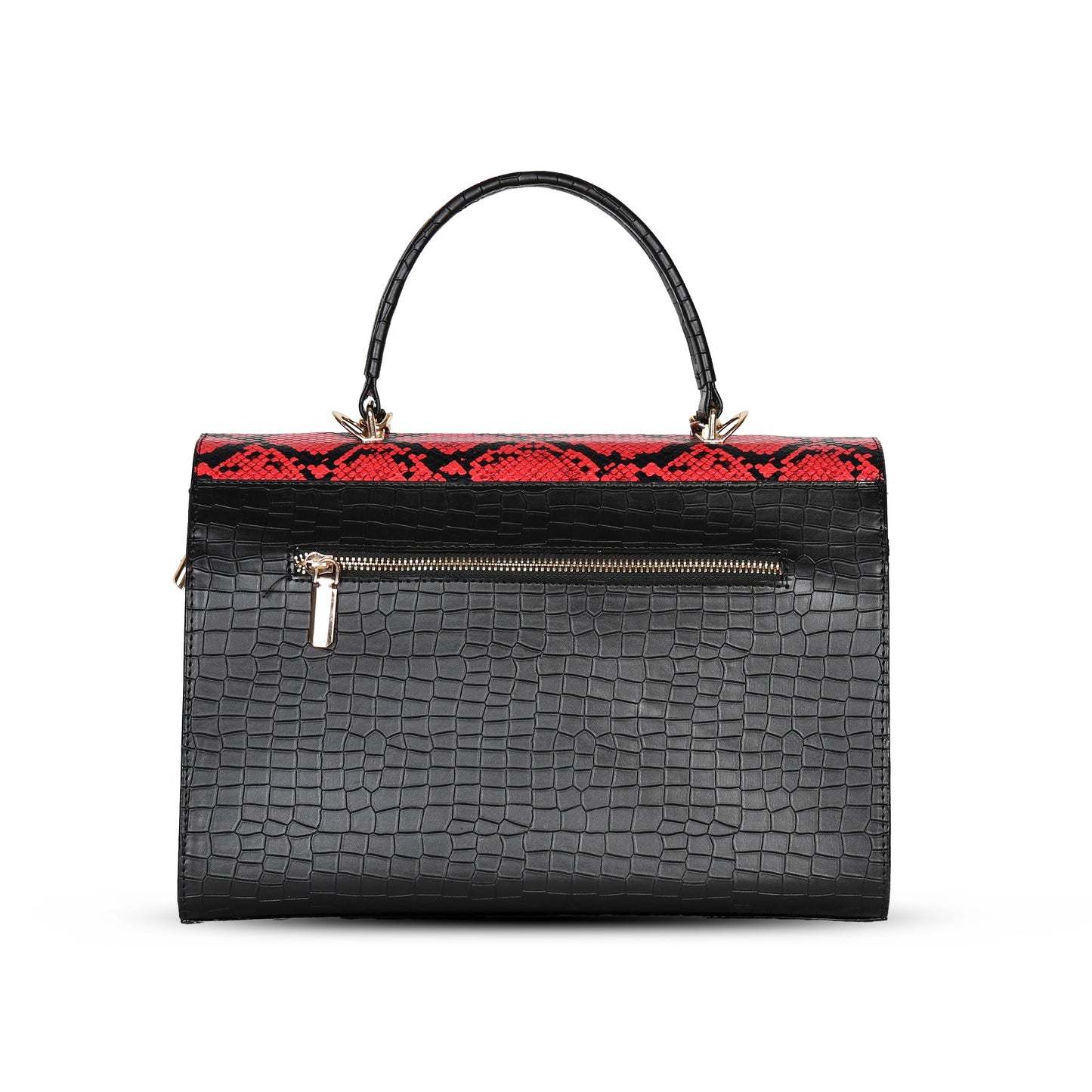 Medusa Luxury Snake & croco Satchel - Red