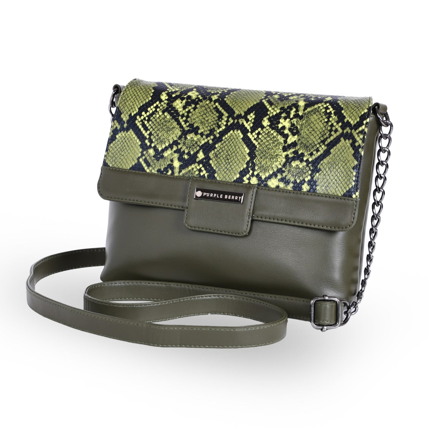 Cassie Army Green Snake print Sling