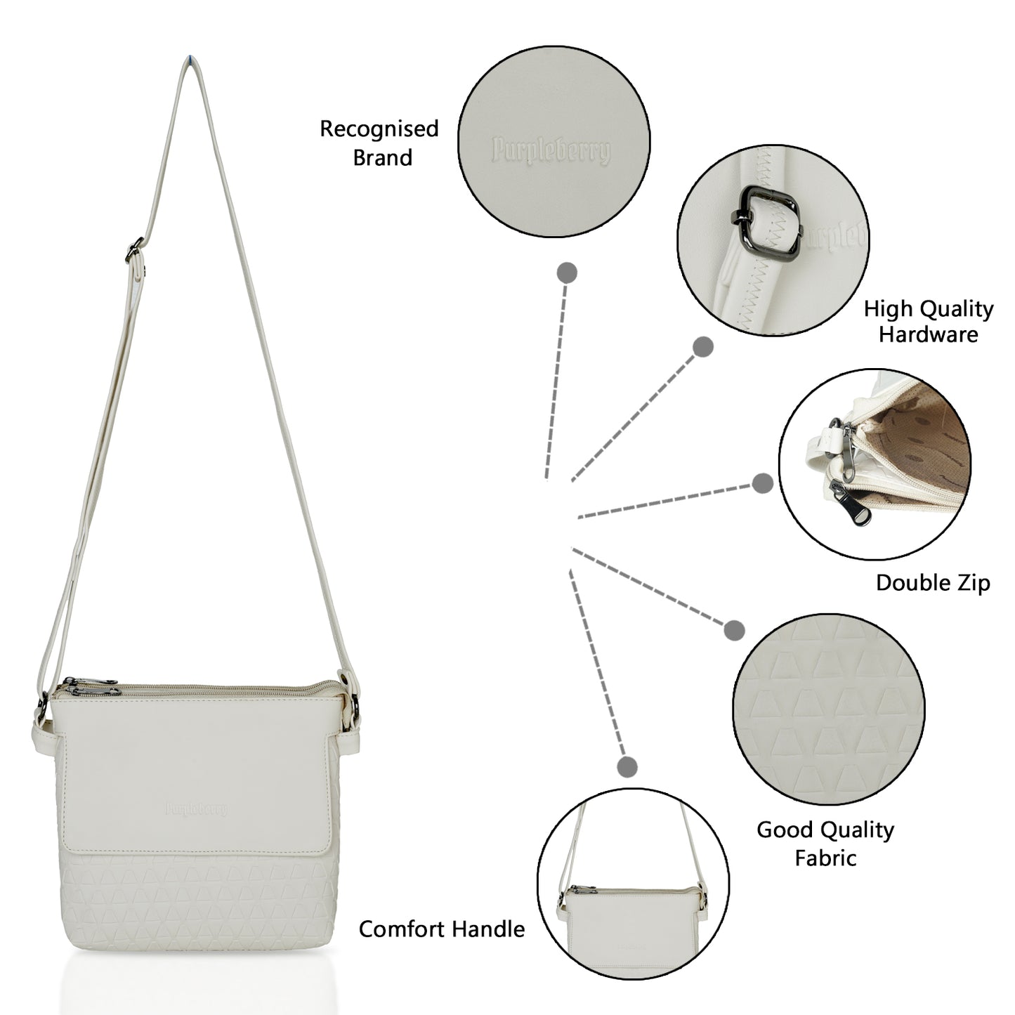 Oliver Sling Bag Pearl White