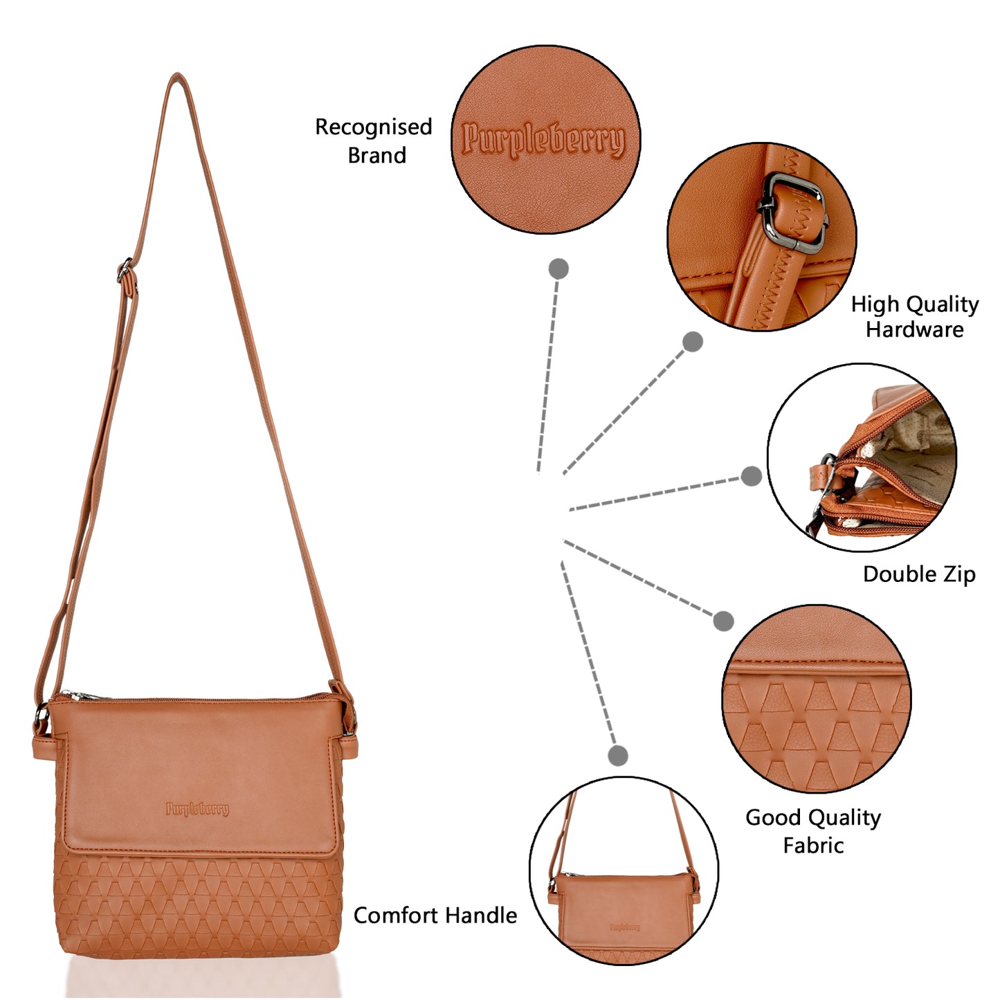 Oliver Sling Bag Caramal Brown