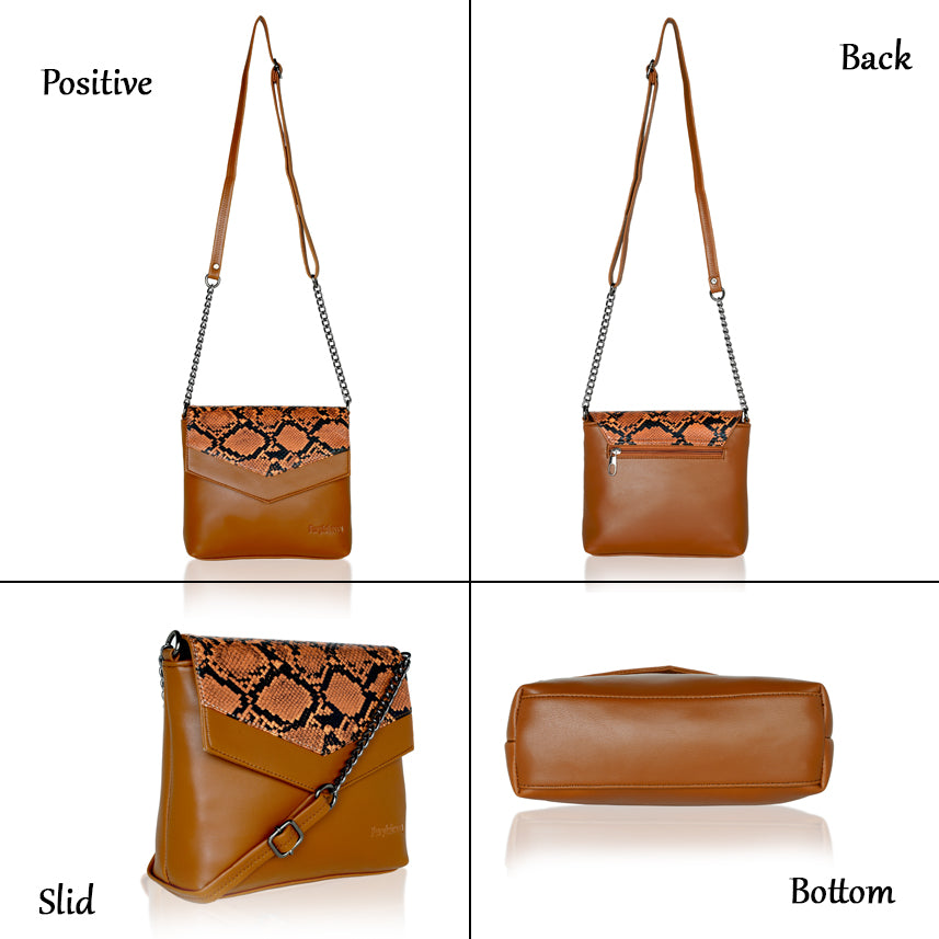 Kassia Sling Bag Cocoa Tan Snake Printed