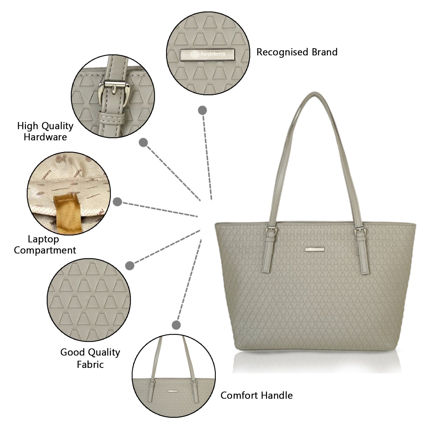 Iris Tote Bag Mushroom Grey