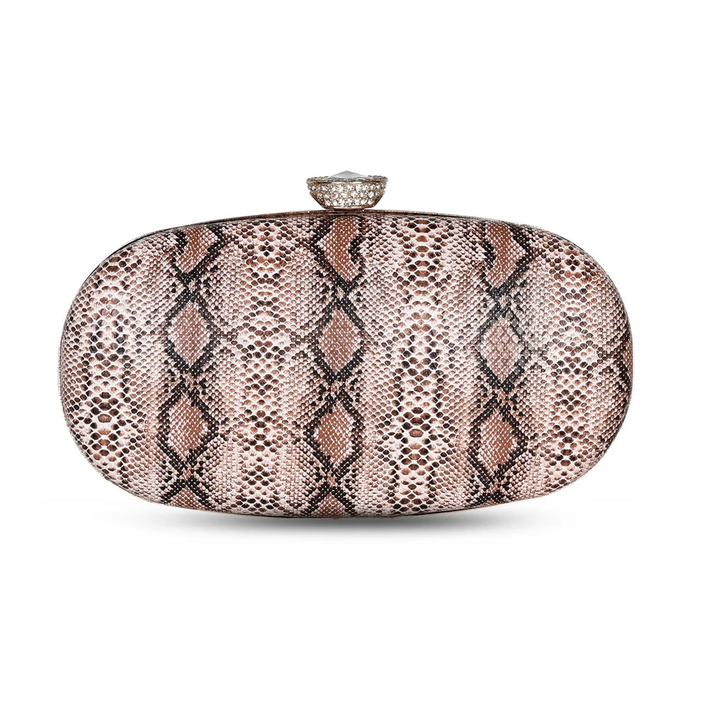 Premium Snake Print Party Clutch