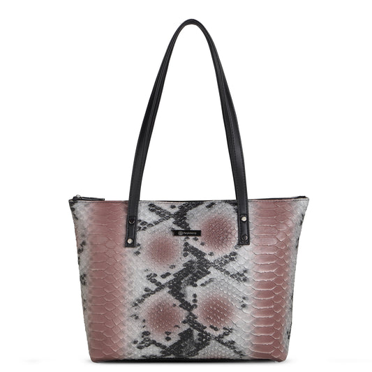 Raffia Snake Printed Brown Sugar Luxury Handbag