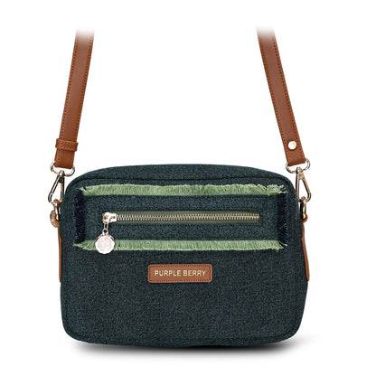 Elara Denim Luxe Sling Bag.