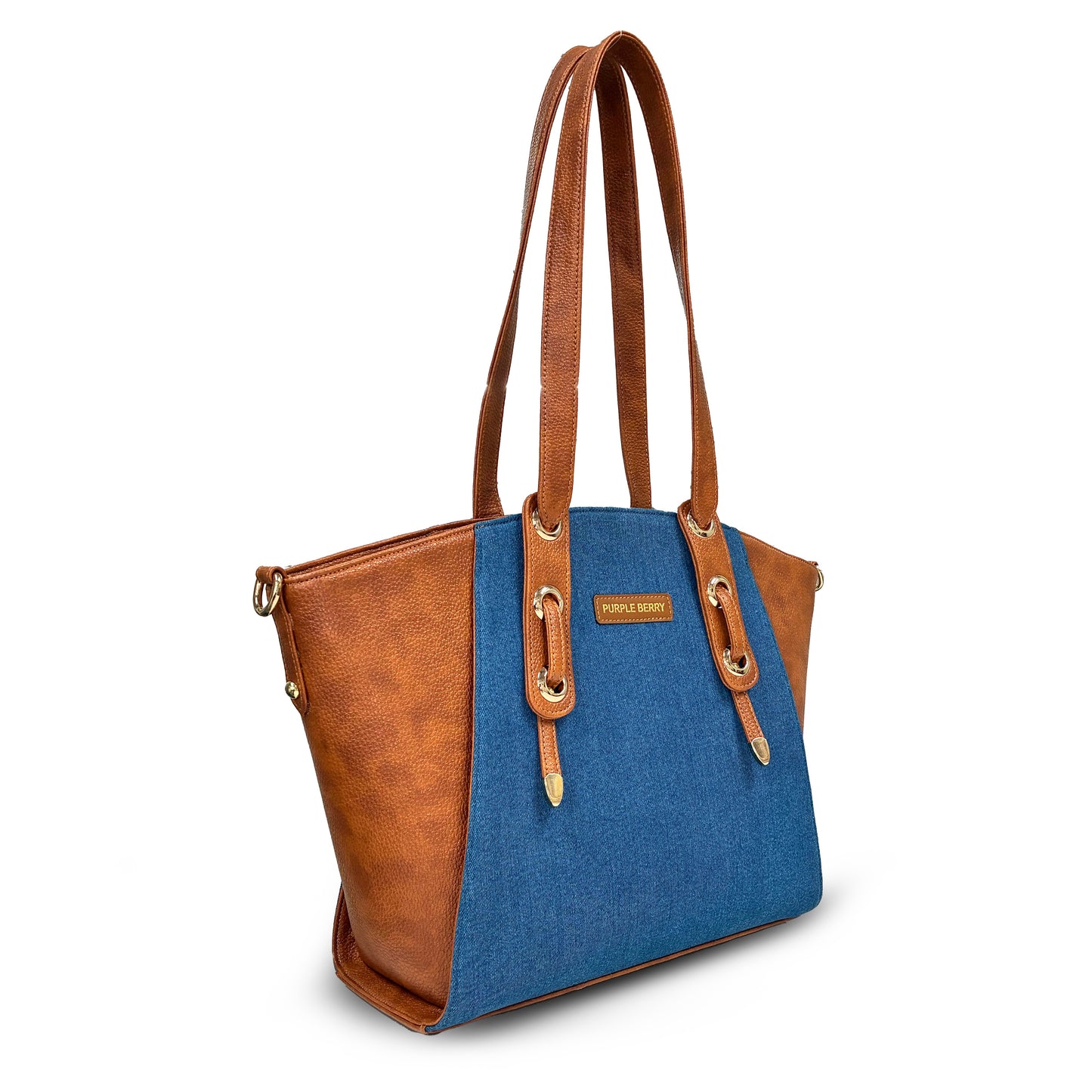 Lotus Premium Denim Handbag - Tan