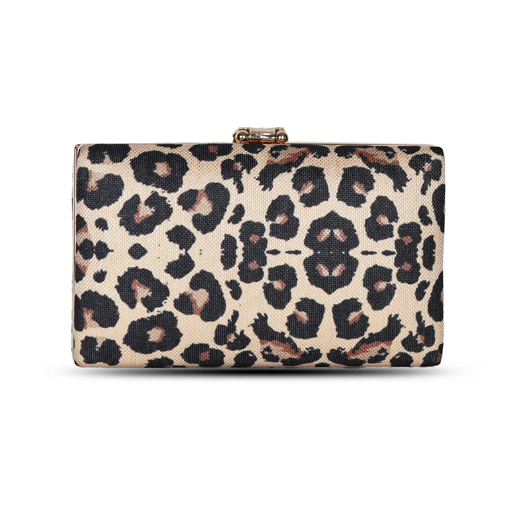 Gigi Leopard Canvas Clutch