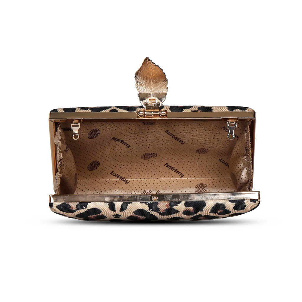 Gigi Leopard Canvas Clutch