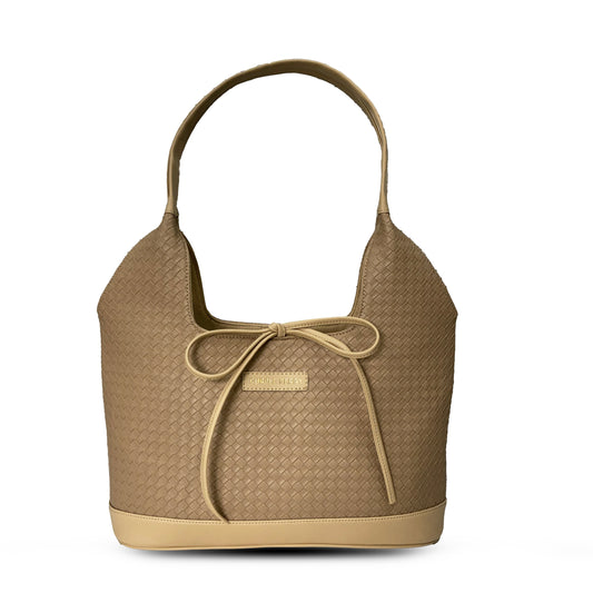 Queen textured handbag - Mocha Mousse